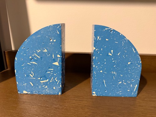 Terracotta terrazzo bookends - terracotta,