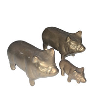 Vintage Brass Pig Family Lot
