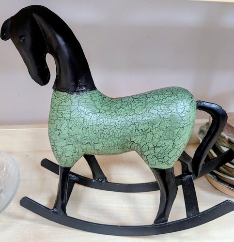 Vintage metal rocking horse - vintage,