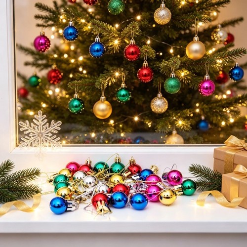 Small christmas baubles 2cm - christmas,