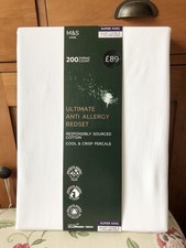 M&S White Super king Ultimate Anti Allergy Bedset 100% Cotton RRP £89