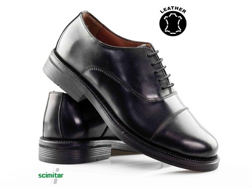 Mens black leather lace - black, up