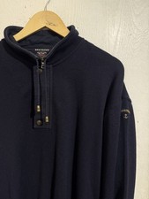 Vintage Paul & Shark 100% Pure New Wool Knitted Jumper Dark Navy L