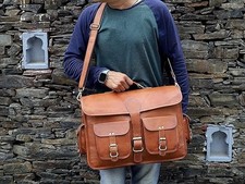 Men brown handmade real - men's,