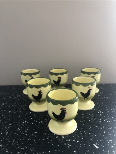 Set six egg - cups, cocks