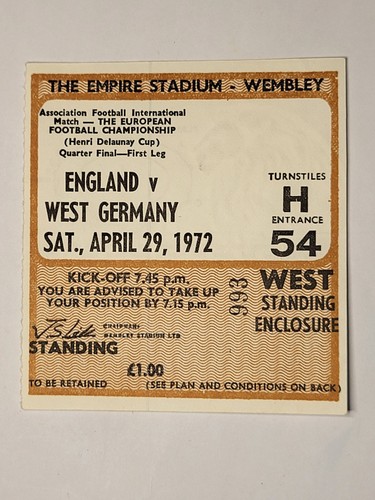 Geoff hurst final game ticket - hurst,