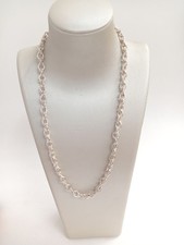 Vintage 925 Sterling Silver Fancy Oval Link Chain 44cm Length 29.69g Hallmarked