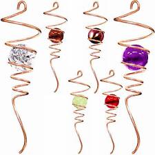 "TWIN PACK" Iron Stop 30cm Copper Spiral Tails Wind Spinners Hook Garden Indoor