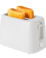 White 2 Slice Toaster High Power 750W Variable 6 Browning Control Reheat Defrost