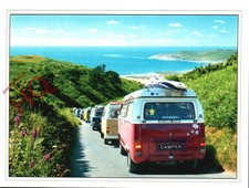 Picture Postcard> VW CAMPER VANS, DOWN A COUNTRY LANE
