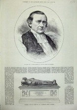 Original old antique print - old,