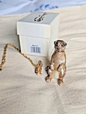 Hidden Treasures Meerkat Collectors Trinket Box & Necklace Diamante ARORA Boxed