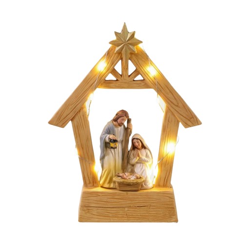 Lighted nativity scene with - nativity,