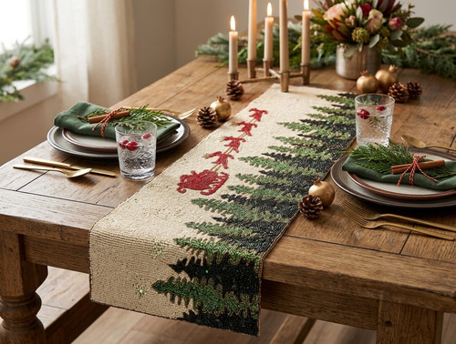 Santa sleigh reindeer table - santa,