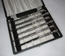 Boxed Set of 6 Silver Handled
