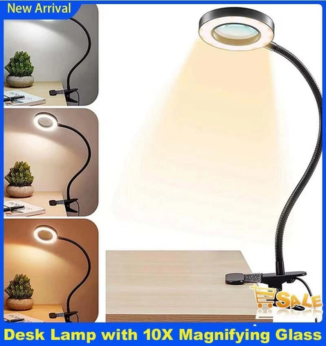 10x led magnifier glass desk - 10x,