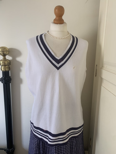 Deane white navy blue - white,