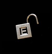 Rare Tiffany & Co.  Silver Letter  “ E “ Padlock Charm/ Pendant   [084GCM]
