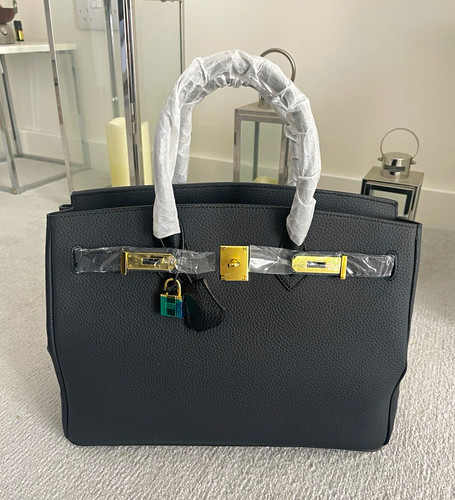 Black leather tote - leather,
