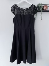 Hearts & Roses Black Mesh Lace Sweetheart Swing Dress Size 16