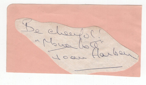 Joan harben signed clip - harben,