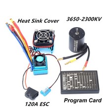 1-3650 2300KV Brushless Motor & 120A ESC With Program Card Heat Sink Combo DVYX