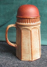 Vintage unusual pottery salt cellar 4.3/4 inches tall