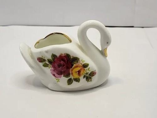 Cottage rose swan ornament - rose,