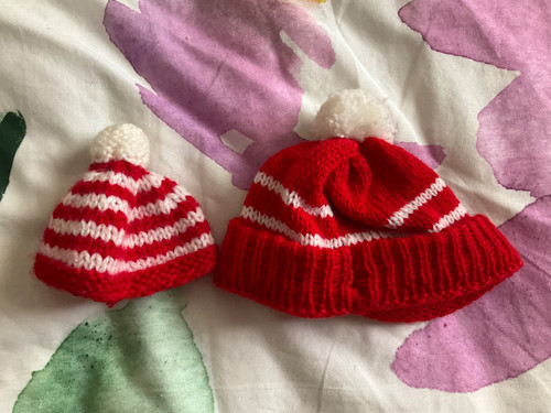 Small red white striped - red, &