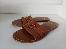 Zara Sliders Flat Sandals Gold