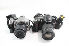 Vintage Canon EOS 300D & Nikon D70S DSLR Digital Cameras w/ AF Lenses