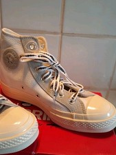 Ladies CONVERSE SIZE 4 SHOES WITH BOX, GREY AND WHITE, WORN ONCE, TOO SMALL