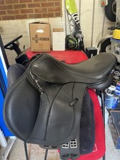 17 MW Black GFS Jump Saddle In Black Leather Good Condition But Missing One Tag