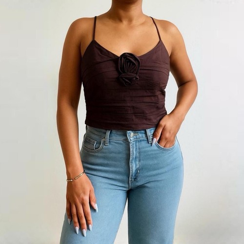 Zara brown draped top with - brown,