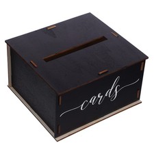  Wooden Keepsake Card Box: Black Wedding Greeting Card Post Box For Wedding