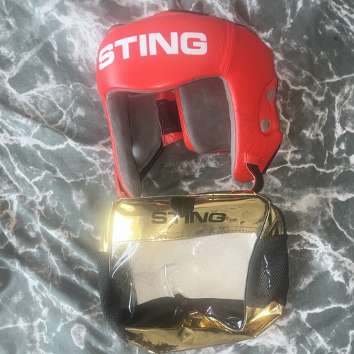 Sting boxing head guard - boxing, red