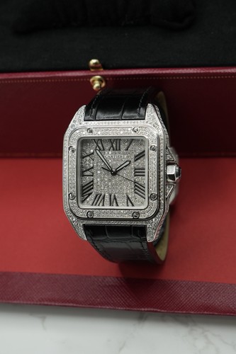 Mens 44mm steel cartier santos - steel,
