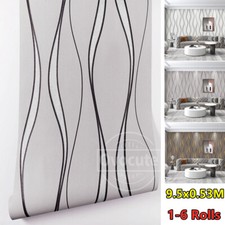 1-6Rolls Luxury Water Wave Wallpaper 3D Effect Wave Stripes Livingroom WallPaper