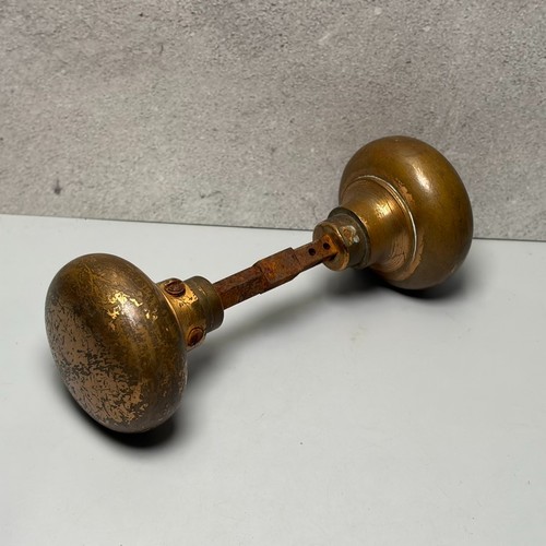 Antique brass round door knob - antique,