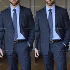 Navy Blue Men's Suits 2Pcs