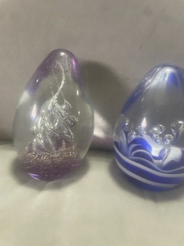 Pair vintage hand blown - pair,