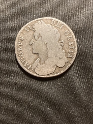 James 1687 half crown in - half,