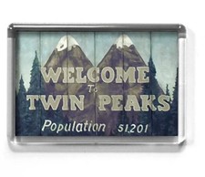 TWIN PEAKS 7 x 4.5cm fridge magnet Welcome sign, David Lynch, Mr Jackpots