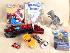 Tonka Fire Truck, Car Transporter, Iron Fist, Cars & Dinosaur Toy Bundle