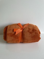NEW SOFT BURNT ORANGE PLAIN THROW BLANKET SOFA BED THROW.