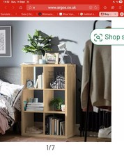 habitat squares oak effect 6 cube storage shelf unit for books toys sideboard