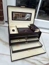 Brown Jewellery Box With Drawers - H 16 X L  27 X D 16cm