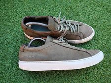 Common Projects mens nubuck leather trainers 9 UK Khaki