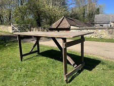Antique pitch pine trestle - antique,