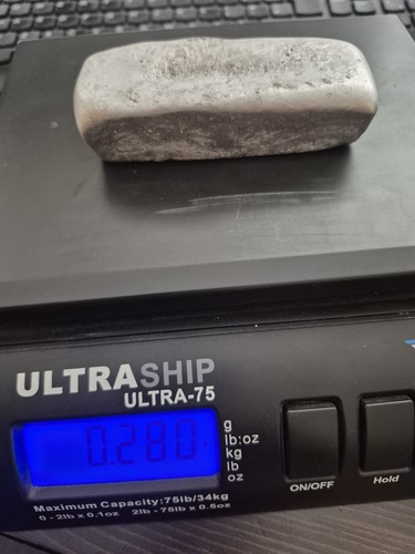 Aluminium ingot 280 grams made - aluminium,